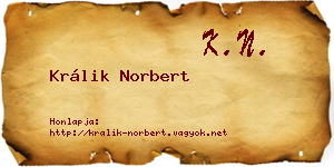 Králik Norbert névjegykártya