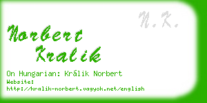 norbert kralik business card