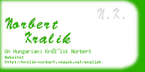 norbert kralik business card
